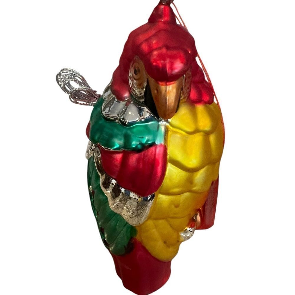 Dept 56 hand blown glass parrot ornament NEW
